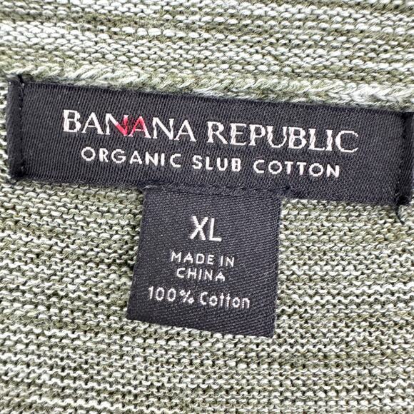 Banana Republic Men's Pullover Sweater Size XL Organic Slub Cotton Olive Green - Picture 2 of 6